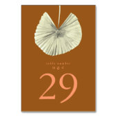 Terracotta Pampas Tropischer Dschungel Tischnummer (Vorderseite)