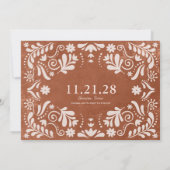Terracotta Papel Picado Foto Save the Date (Rückseite)