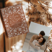 Terracotta Papel Picado Foto Save the Date