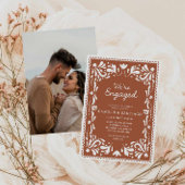 Terracotta Papel Picado Verlobung Einladung