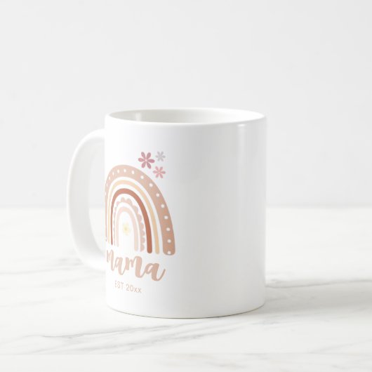 Terracotta Pastel Boho Rainbow Mama etabliert Kaffeetasse (Vorderseite Links)