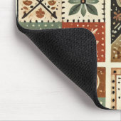 Terracotta Patchwork Quilt Rustikale Blumentheke Mousepad (Ecke)