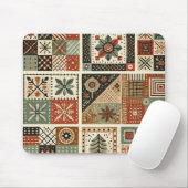 Terracotta Patchwork Quilt Rustikale Blumentheke Mousepad (Mit Mouse)