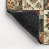 Terracotta Patchwork Quilt Rustikale Blumentheke Mousepad (Ecke)