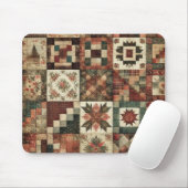 Terracotta Patchwork Quilt Rustikale Blumentheke Mousepad (Mit Mouse)