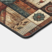 Terracotta Patchwork Quilt Rustikale Blumentheke Schreibtischunterlage (Ecke)