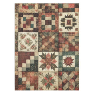 Terracotta Patchwork Quilt Rustikale Vintage Flora Tischdecke
