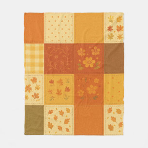 Terracotta Patchwork Quilt Rustikales Bauernhaus Fleecedecke