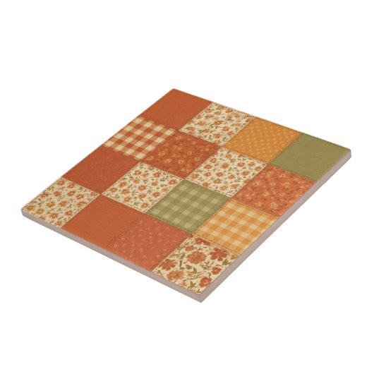 Terracotta Patchwork Quilt Rustikales Bauernhaus Fliese (Seite)