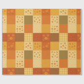 Terracotta Patchwork Quilt Rustikales Bauernhaus Geschenkpapier (Flach)