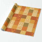 Terracotta Patchwork Quilt Rustikales Bauernhaus Geschenkpapier (Ungerollt)