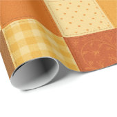 Terracotta Patchwork Quilt Rustikales Bauernhaus Geschenkpapier (Rolleneckpunkt)