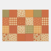 Terracotta Patchwork Quilt Rustikales Bauernhaus Geschenkpapier Set (Vorderseite 2)