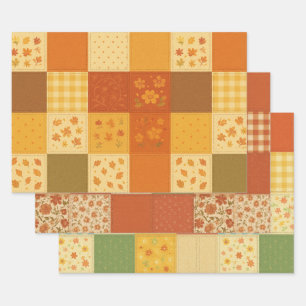 Terracotta Patchwork Quilt Rustikales Bauernhaus Geschenkpapier Set