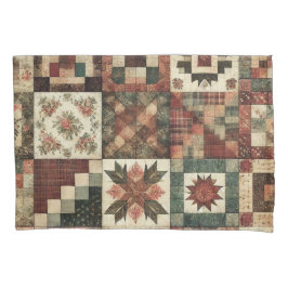 Terracotta Patchwork Quilt Rustikales Bauernhaus Kissenbezug