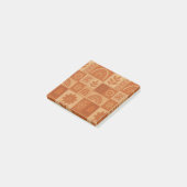 Terracotta Patchwork Quilt Rustikales Bauernhaus Post-it Klebezettel (angewinkelt)