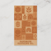 Terracotta Patchwork Quilt Rustikales Bauernhaus Visitenkarte (Vorderseite)