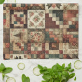 Terracotta Patchwork und Quilt Rustikal Geschirrtuch (Gefaltet)