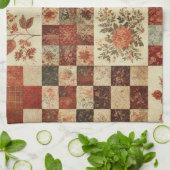 Terracotta Patchwork und Quilt Rustikal Geschirrtuch (Gefaltet)