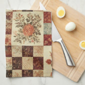 Terracotta Patchwork und Quilt Rustikal Geschirrtuch (Viertel Falte)