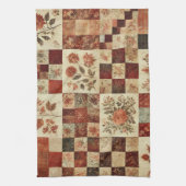 Terracotta Patchwork und Quilt Rustikal Geschirrtuch (Vertikal)