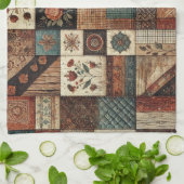 Terracotta Patchwork und Quilt Rustikal Geschirrtuch (Gefaltet)