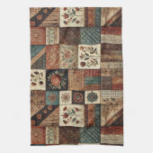 Terracotta Patchwork und Quilt Rustikal Geschirrtuch (Vertikal)