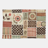 Terracotta Patchwork und Quilt Rustikal Geschirrtuch (Horizontal)