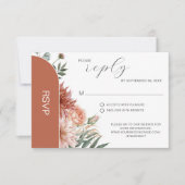 Terracotta & Peach Herbsthochzeit RSVP Karte (Vorderseite)