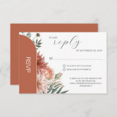 Terracotta & Peach Herbsthochzeit RSVP Karte (Vorne/Hinten)