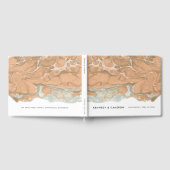 Terracotta Peach & Mint Minimalistisch Marble Gues Gästebuch (Voll)