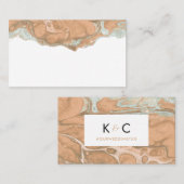 Terracotta Peach & Mint Minimalistische FLAT Platz Visitenkarte (Vorne/Hinten)