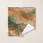 Terracotta Peach Present Blume Bohemisch Badhandtuch Set (Waschlappen)