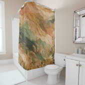 Terracotta Peach Present Blume Bohemisch Duschvorhang (Beispiel)