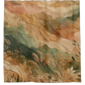 Terracotta Peach Present Blume Bohemisch Duschvorhang (Vorderseite)