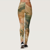Terracotta Peach Present Blume Bohemisch Leggings (Rückseite)