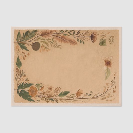 Terracotta Peach Present Blume Boho Seidenpapier (Vorderseite)