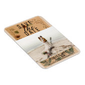 Terracotta Peach Pressed Blume Boho Retten Datum Magnet (Rechte Seite)