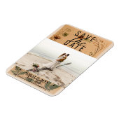 Terracotta Peach Pressed Blume Boho Retten Datum Magnet (Linke Seite)