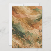 Terracotta Peach Pressed Blume Boho Wedding Einladung (Rückseite)