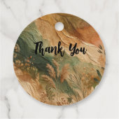 Terracotta Peach Pressed Blume Boho Wedding Geschenkanhänger (Rückseite)