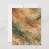 Terracotta Peach Pressed Blume Boho Wedding RSVP Einladung (Rückseite)