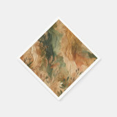 Terracotta Peach Pressed Blume Boho Wedding Serviette (Ecke)