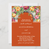 Terracotta Peony Rose Blumenstrauch Einladung