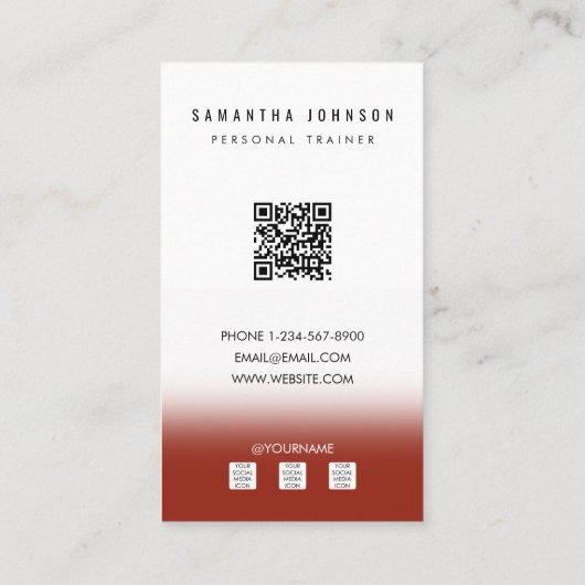 Terracotta Personal Trainer Fitness Athlete Foto Visitenkarte (Rückseite)