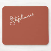 Terracotta Personalized Minimalist Script Name  Mousepad (Vorne)