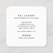 Terracotta Pflanze Blätter Gold Quadratische Visitenkarte (Rückseite)