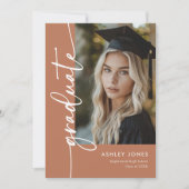 Terracotta Photo Collage Graduate Graduation Party Einladung (Vorderseite)