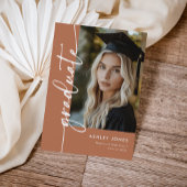 Terracotta Photo Collage Graduate Graduation Party Einladung