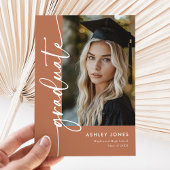 Terracotta Photo Collage Graduate Graduation Party Einladung